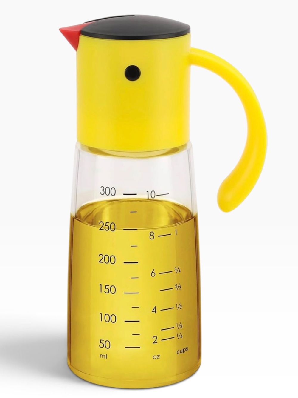 Vucchini Glass Olive Oil Dispenser Bottle 10 oz Yellow Whimsical Bird NEW IN BOX